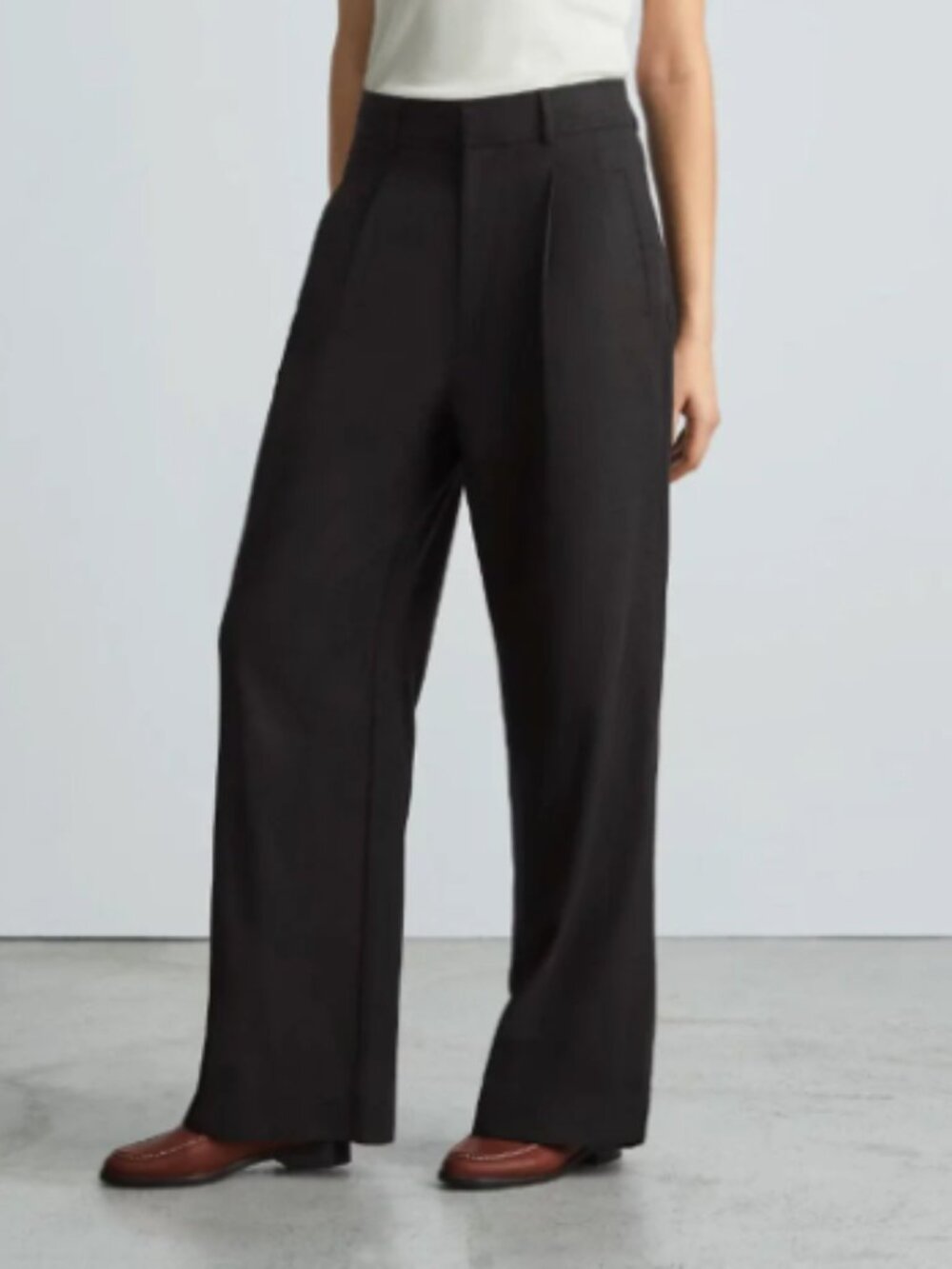 NWT Everlane The Way-High Drape Pant Black 8R